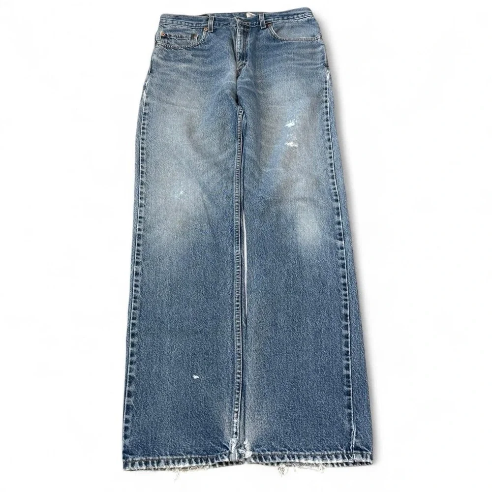 Vintage Levi's 505 Regular Fit Distressed Blue Jeans Men's 34x33 Grunge Y2K VTG